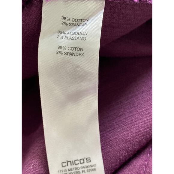 Chicos Merlot Corduroy Straight Leg Pant Sz 8 Chicos 1 Casual Girl Boss Normcore - Picture 8 of 11